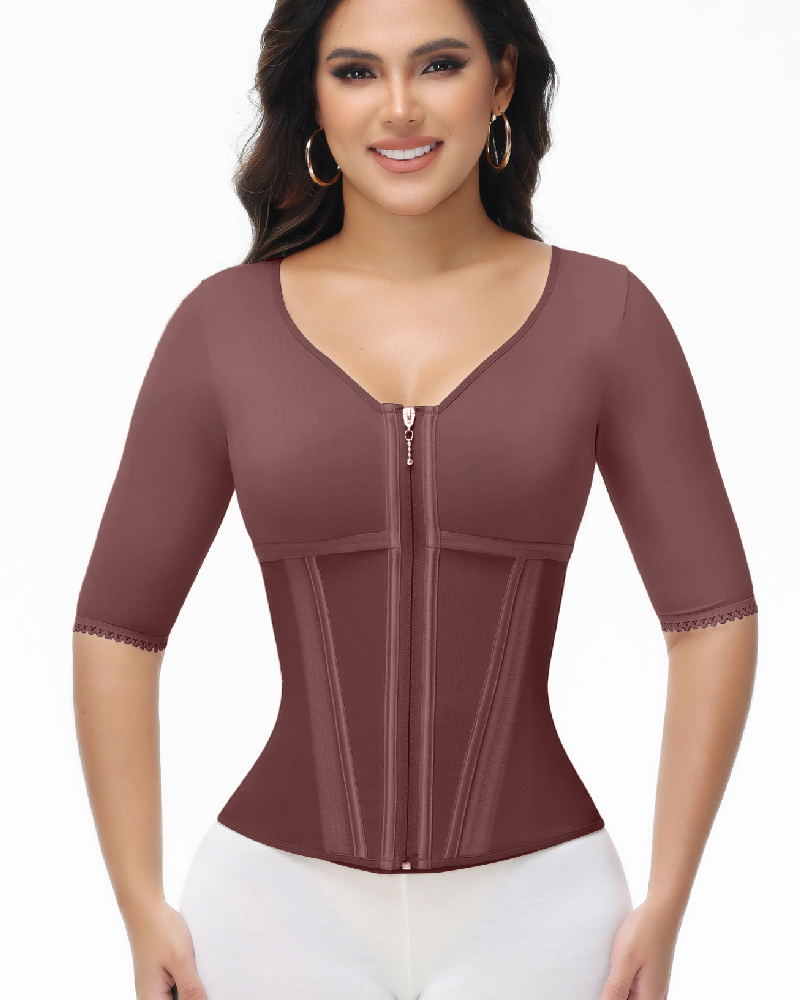 With sleeves shaping waistband