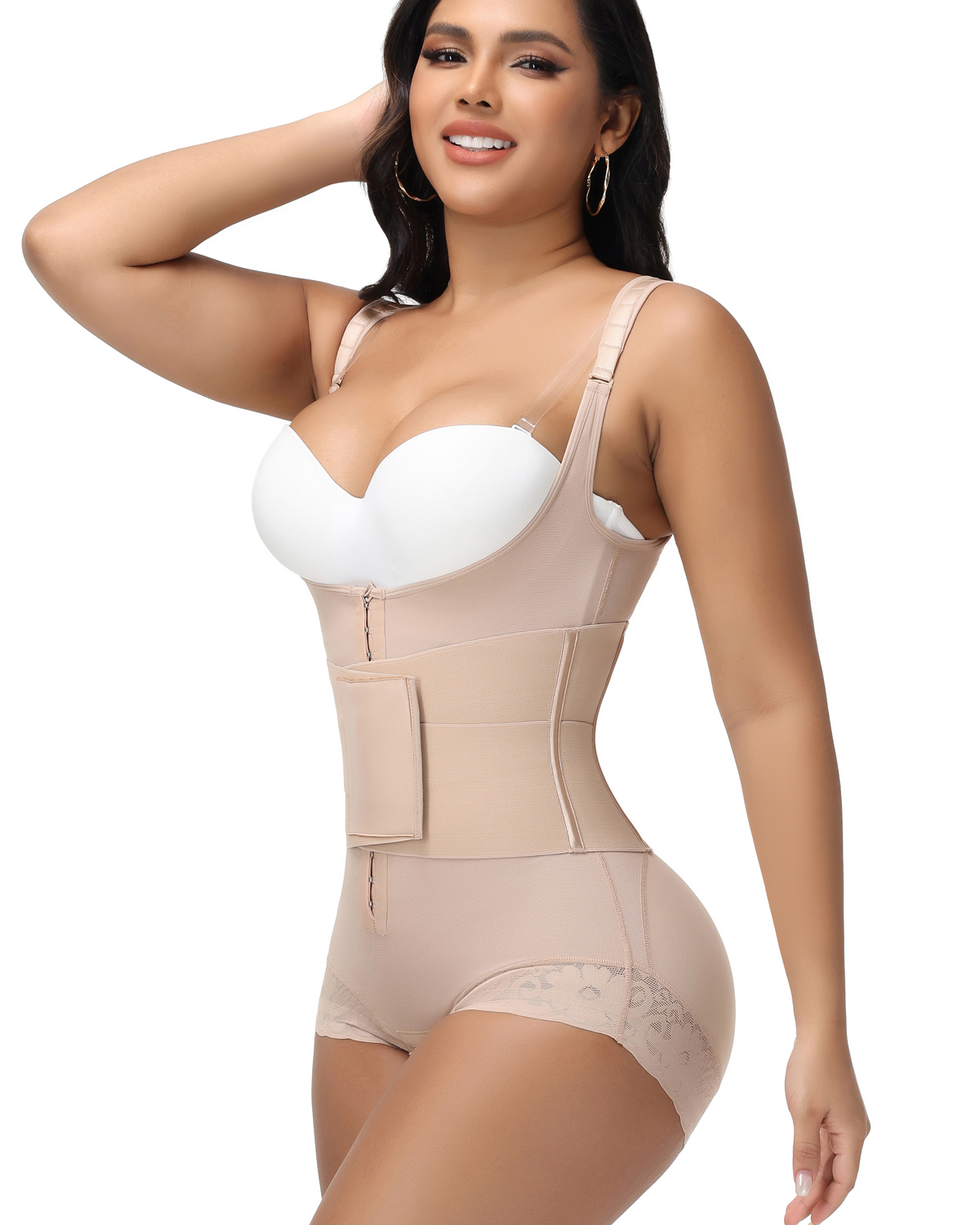 Two-piece one-piece dress with waistband