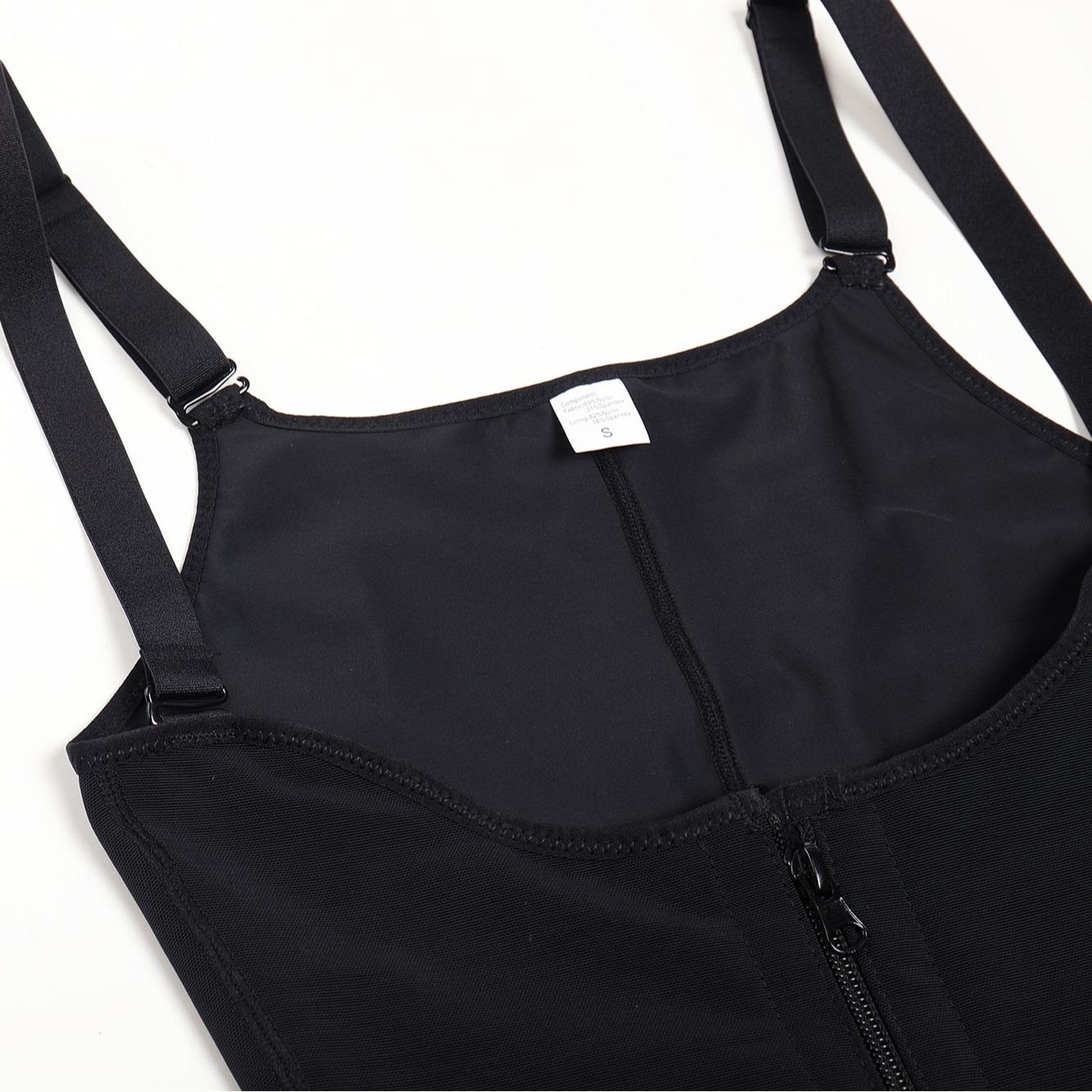 Fanstty Women's Invisible Shapewear with Zipper Tummy Butt Lifter Fajas Closing Bustless Bodysuit