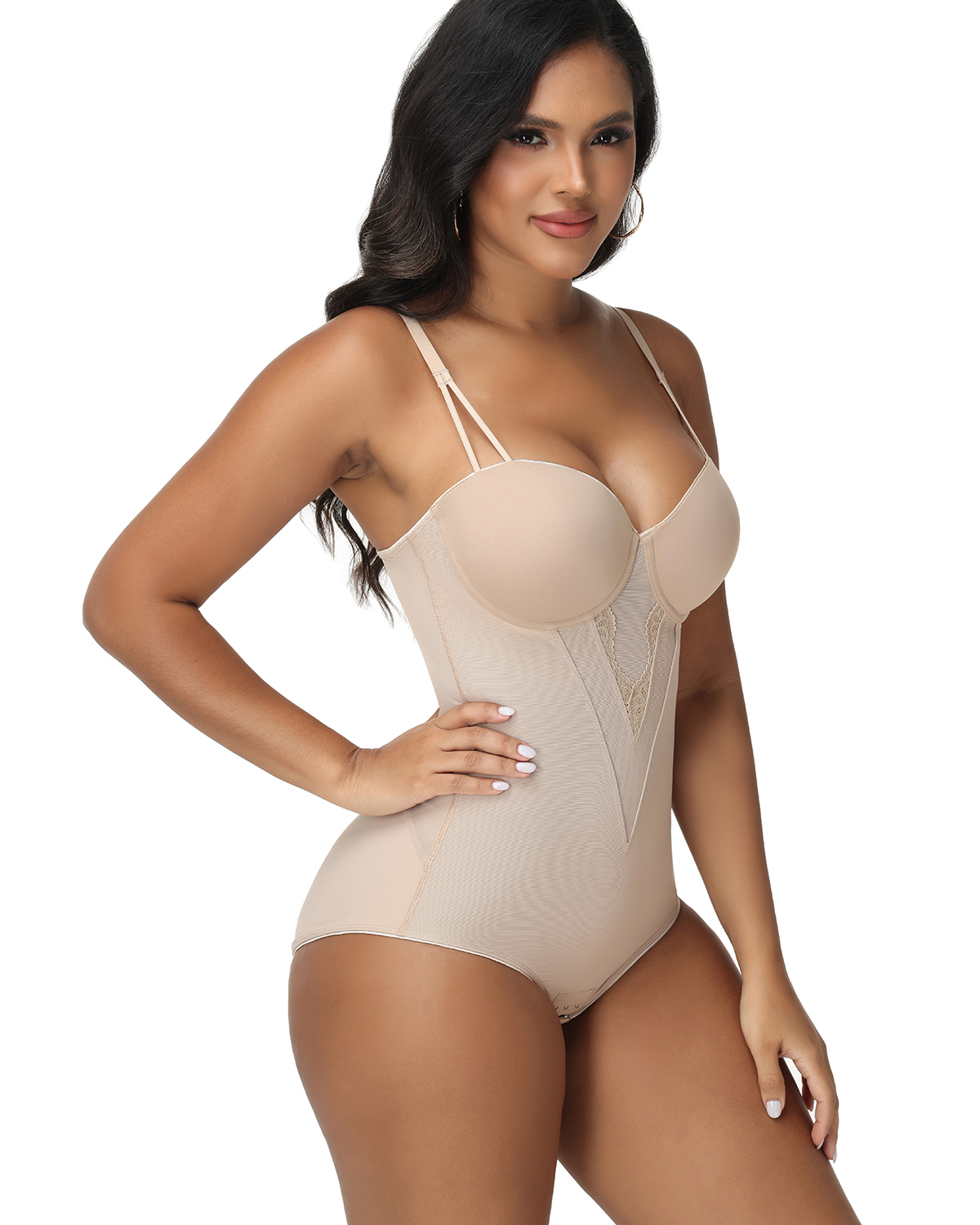 Lace-Detail Underwire Bustier Bodysuit