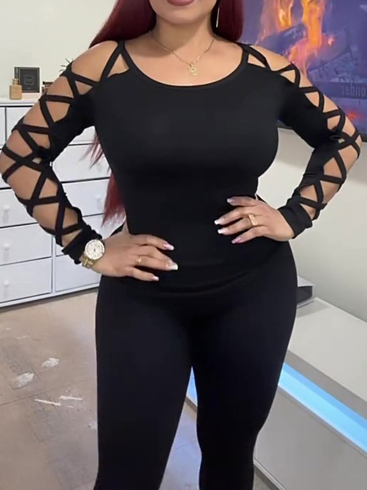 Round Neck Slim Fit Jumpsuit