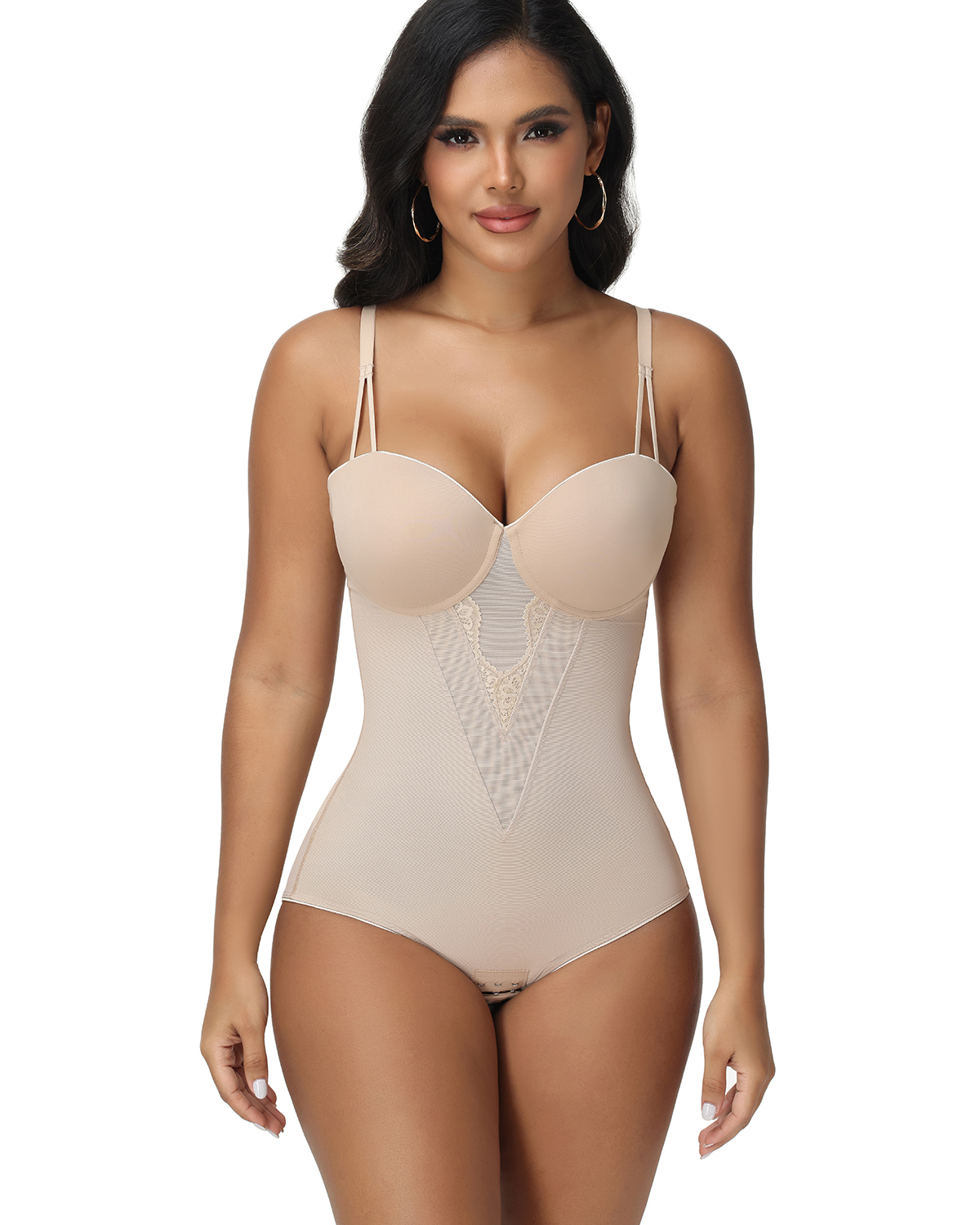 Lace-Detail Underwire Bustier Bodysuit