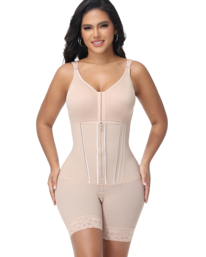One-piece zipper shaping garment