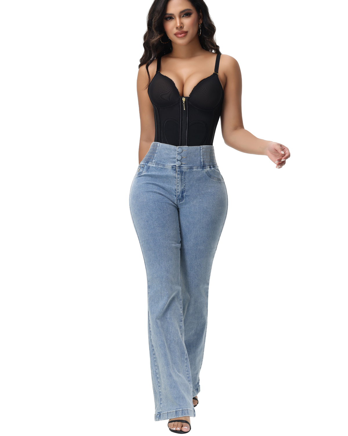 Heart Shape Tummy Control Compression Tanks Corset Waist Trainer Body Shaper with Zipper