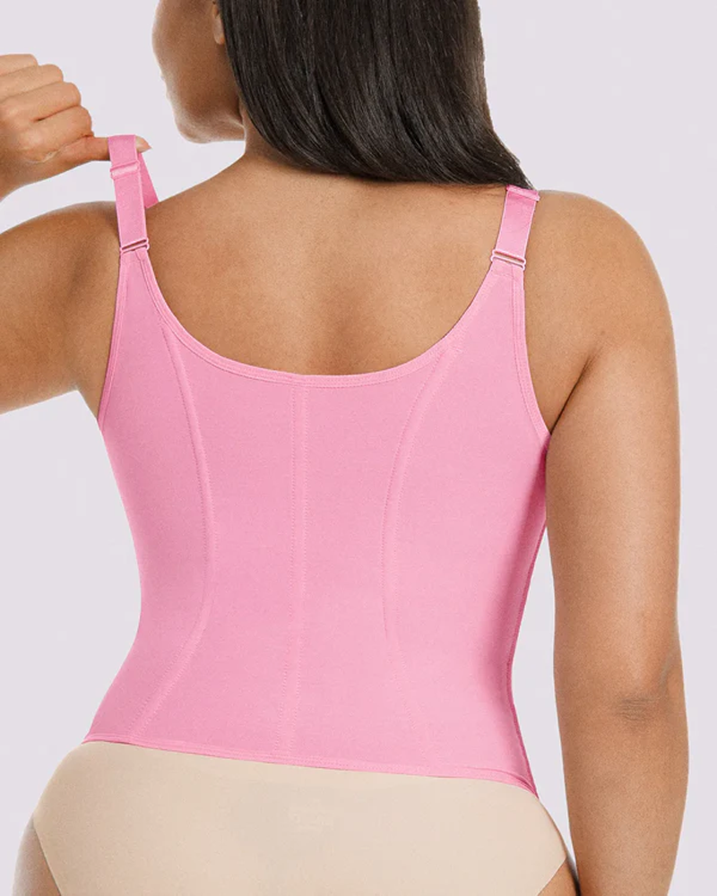Body-Shaping Top With 9 Steel Bones And High-Compression Power Mesh