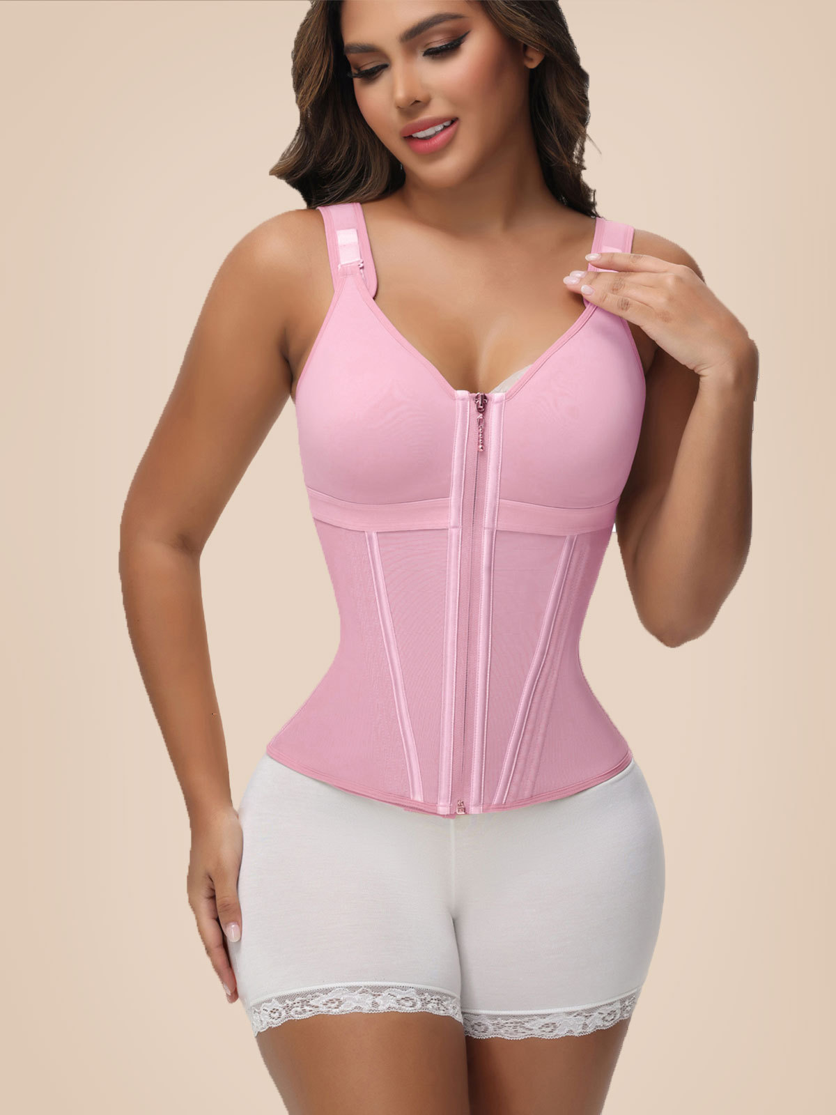 Extreme Latex Corset Waist Vest With Bra