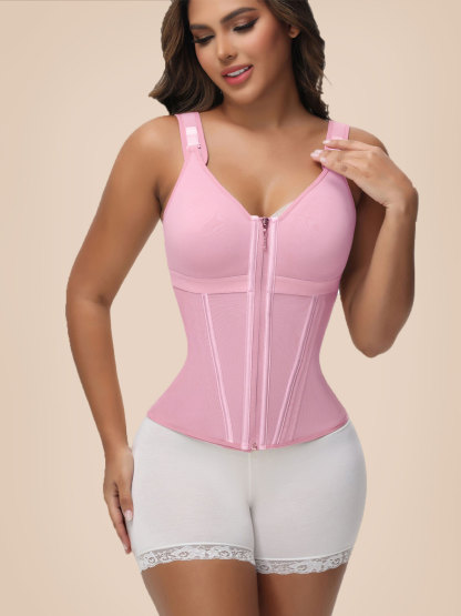 Extreme Latex Corset Waist Vest With Bra