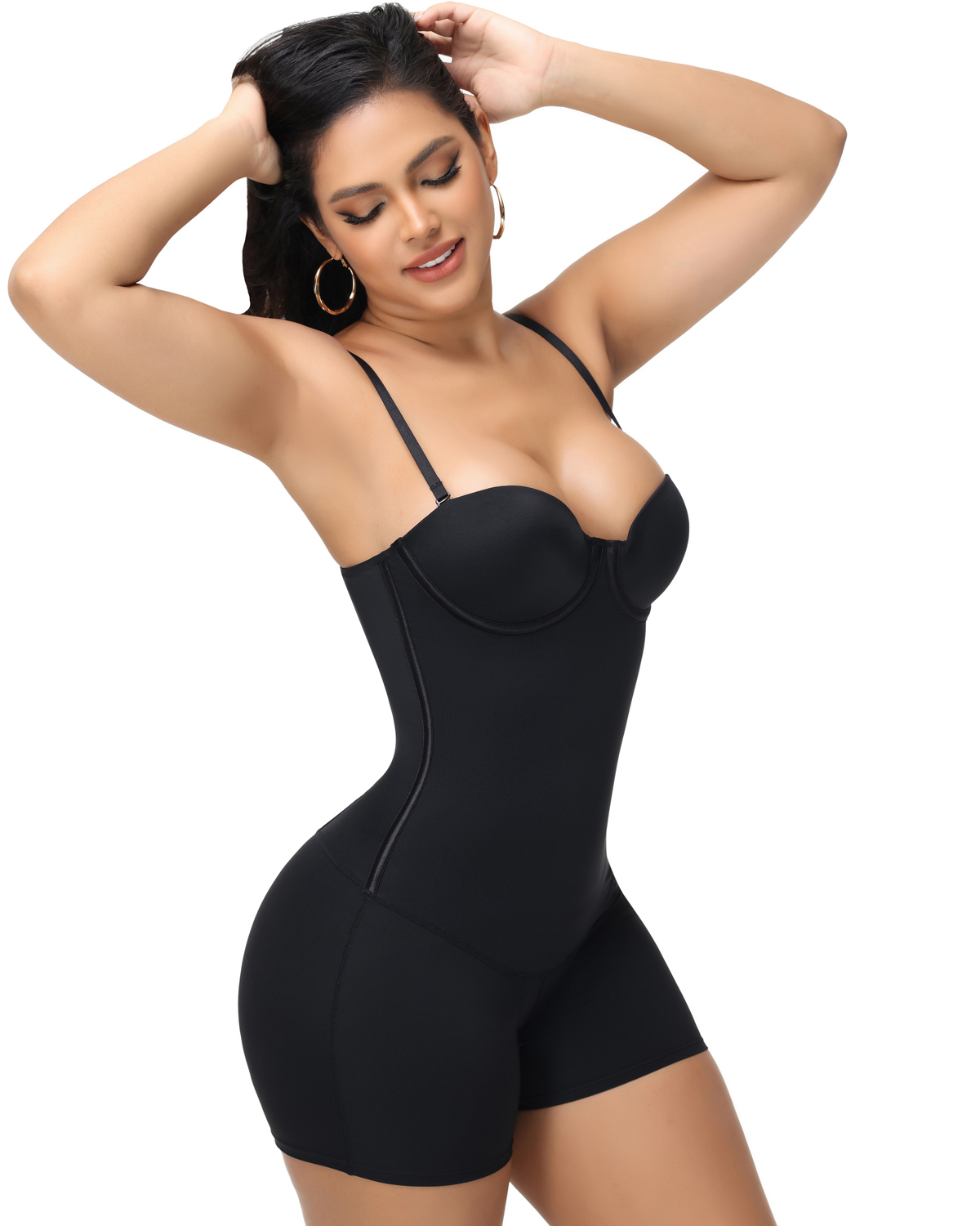 A sleeveless one-piece dress with a cup-shaped design