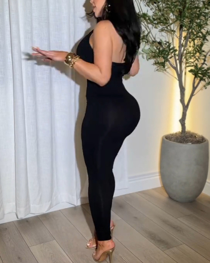 Sleeveless Cutout Bodycon Jumpsuit