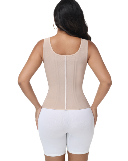 Corset Vest with Padded Bra Front Zipper Waist Trainer