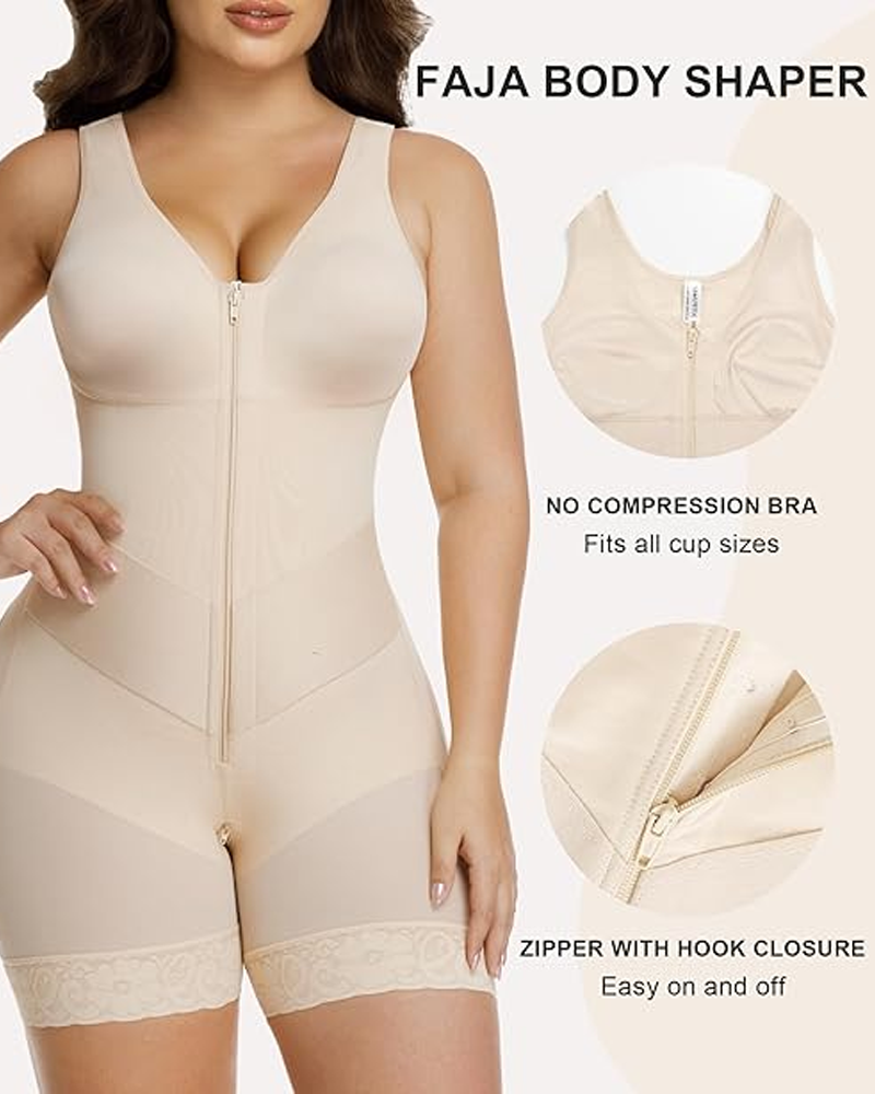 V-Shaped Shaping Elastic Band Reinforced Full-Body Shapewear