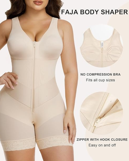 V-Shaped Shaping Elastic Band Reinforced Full-Body Shapewear