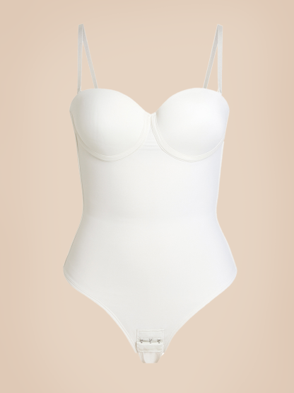 Back Lace-up Thong Seamless Shapewear Bodysuit