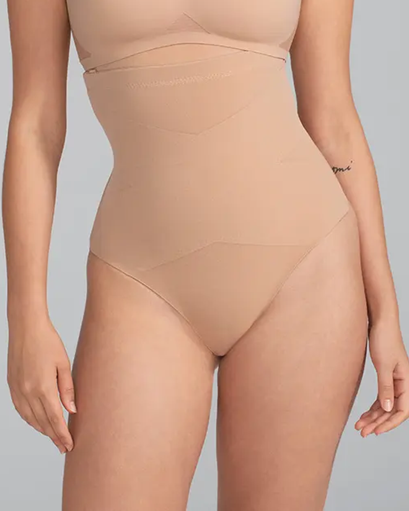 Mesh Crisscross High Waist Tummy Control Butt Lifting Shapewear Shorts