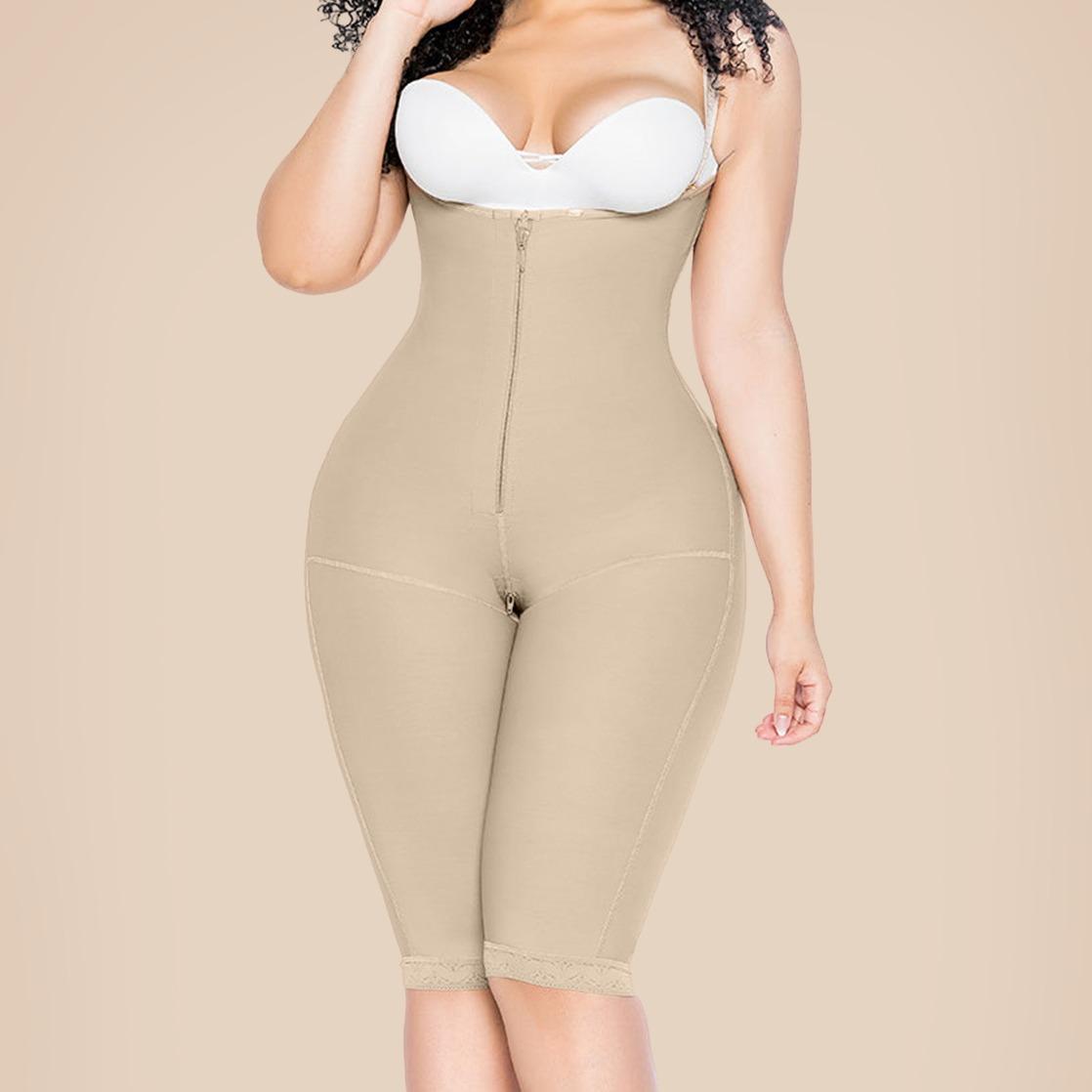 Fanstty Women's Invisible Shapewear with Zipper Tummy Butt Lifter Fajas Closing Bustless Bodysuit