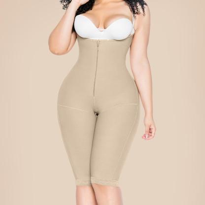 Fanstty Women's Invisible Shapewear with Zipper Tummy Butt Lifter Fajas Closing Bustless Bodysuit