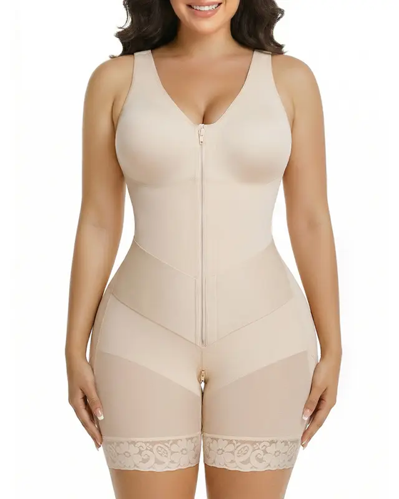 V-Shaped Shaping Elastic Band Reinforced Full-Body Shapewear
