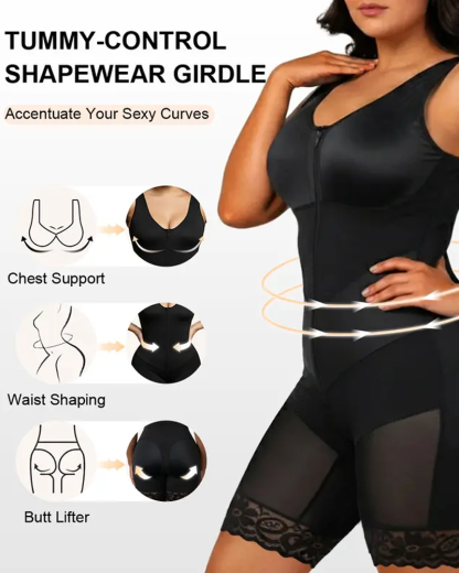 V-Shaped Shaping Elastic Band Reinforced Full-Body Shapewear