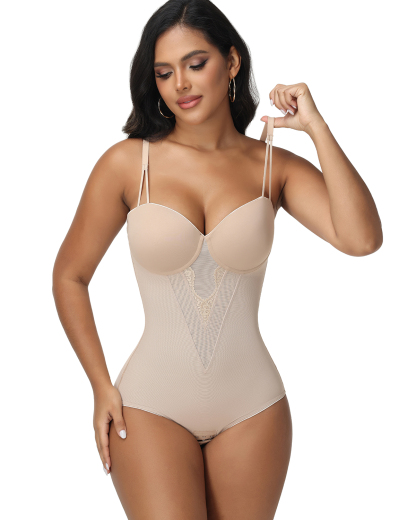 Lace-Detail Underwire Bustier Bodysuit