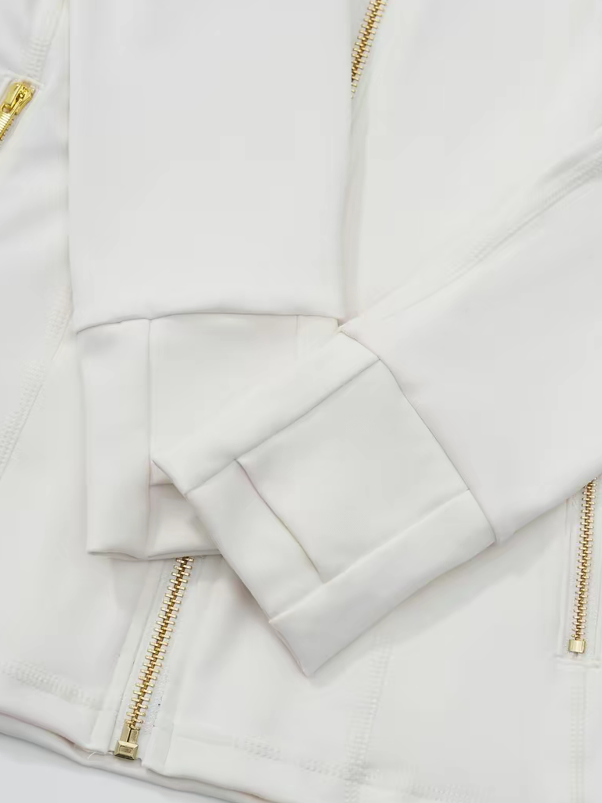 Body Shaping Yoga Set Gold Zip Up Jacket With Pockets