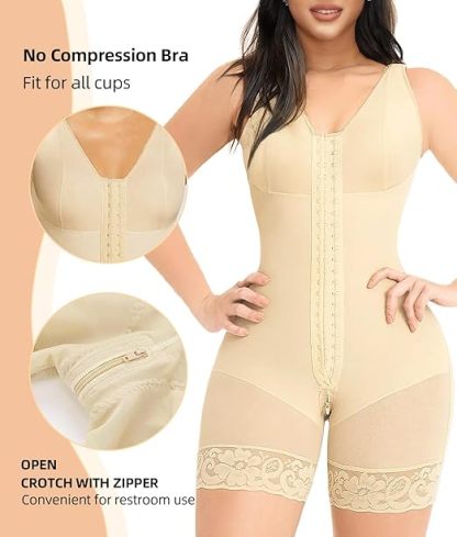 Colombianas Shapewear for Women Tummy Control Post Surgery Full Body Shaper Butt Lifter with Zipper