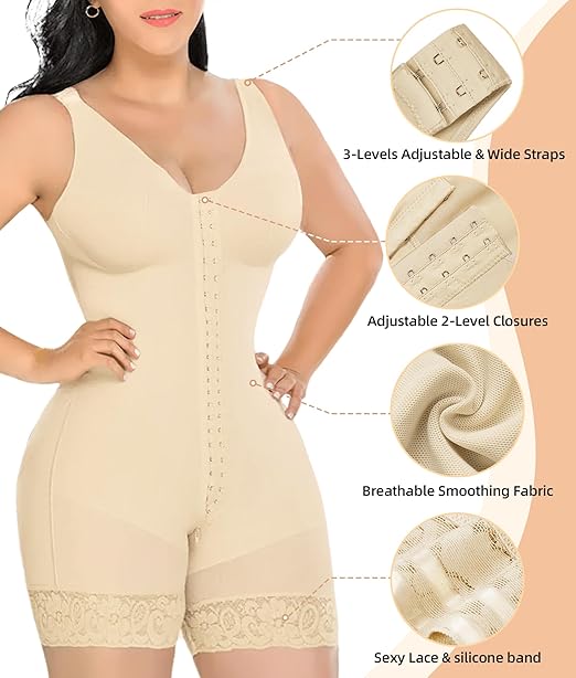 Colombianas Shapewear for Women Tummy Control Post Surgery Full Body Shaper Butt Lifter with Zipper