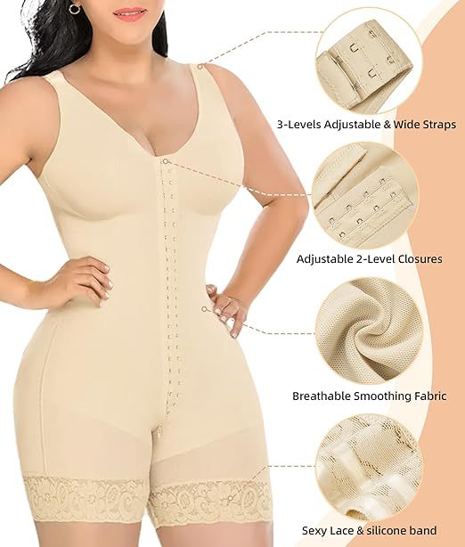 Colombianas Shapewear for Women Tummy Control Post Surgery Full Body Shaper Butt Lifter with Zipper