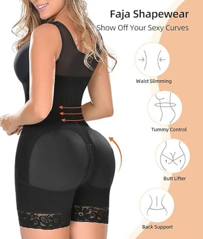 Colombianas Shapewear for Women Tummy Control Post Surgery Full Body Shaper Butt Lifter with Zipper