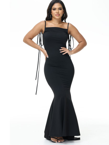 Women's Fashionable Slim Slip Maxi Dress