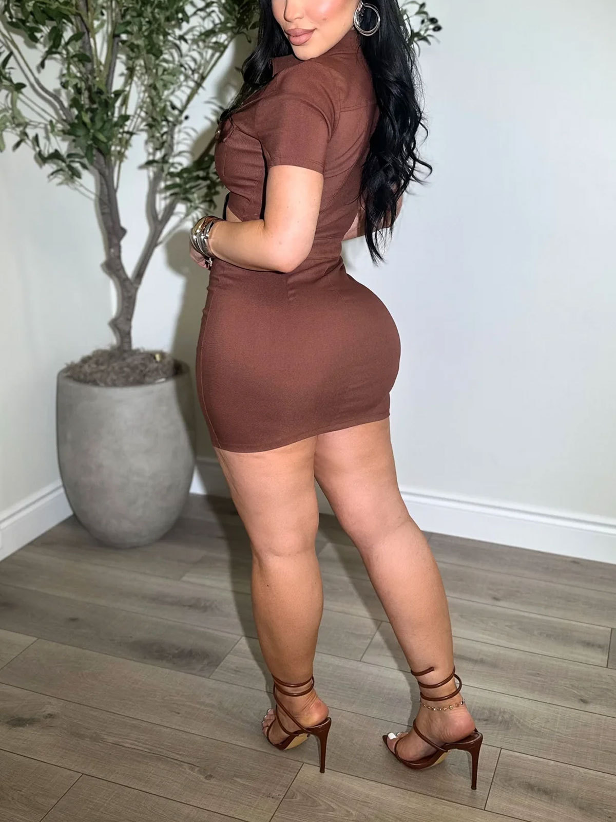 Womens Sexy 2 Pieces Denim Outfits Button Shirt Package Hip Denim Dress Set