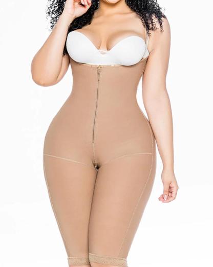 Fanstty Women's Invisible Shapewear with Zipper Tummy Butt Lifter Fajas Closing Bustless Bodysuit