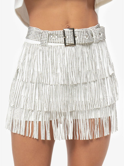 Rivet Tassel Skirt