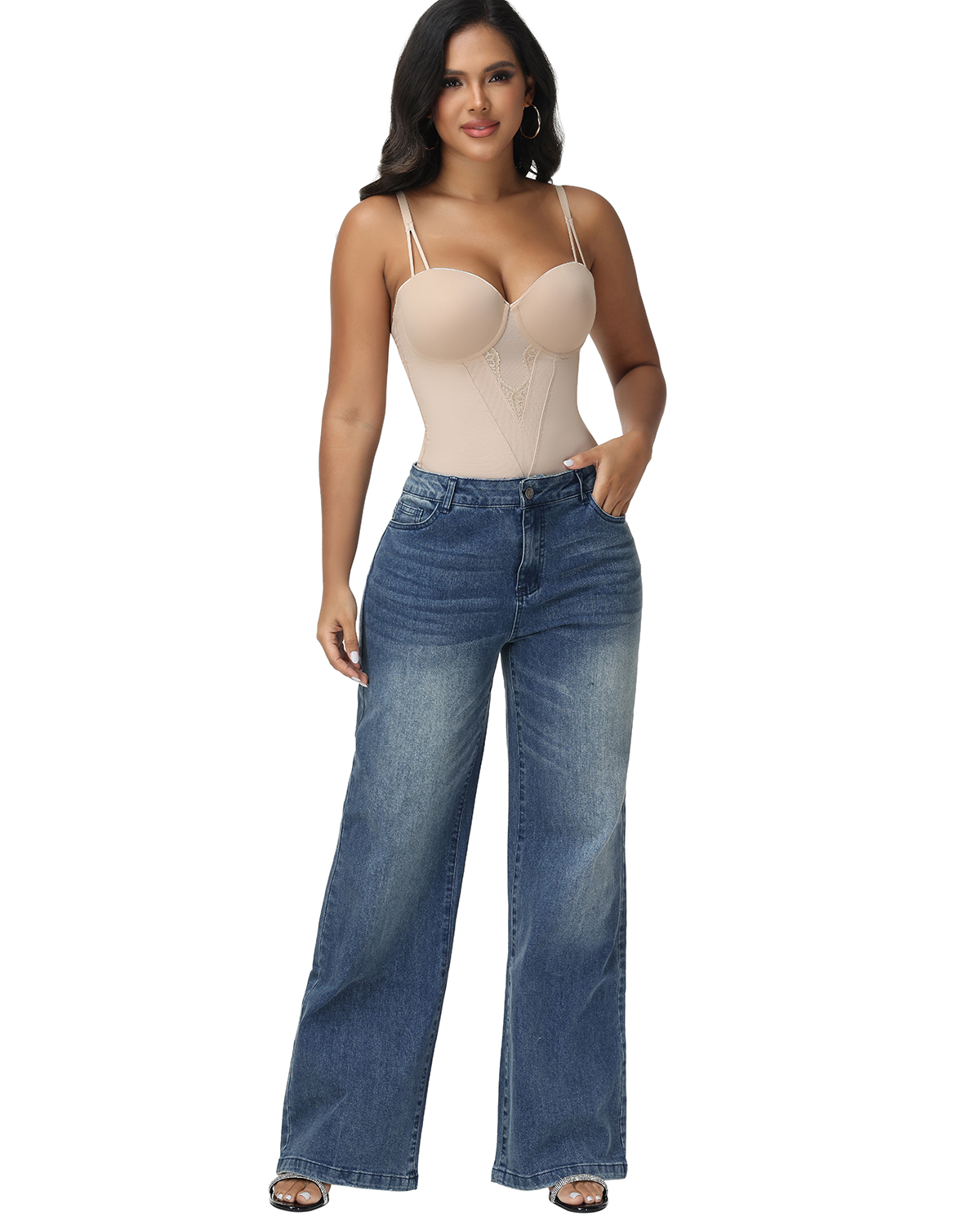 Lace-Detail Underwire Bustier Bodysuit