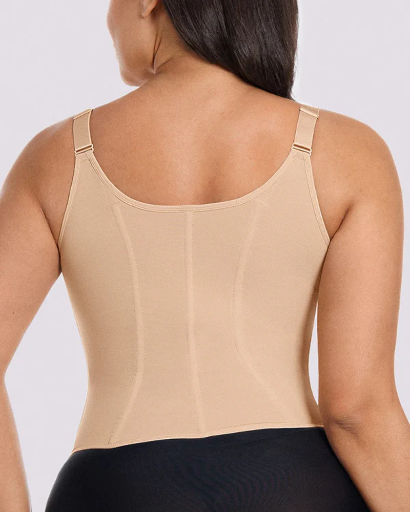Body-Shaping Top With 9 Steel Bones And High-Compression Power Mesh