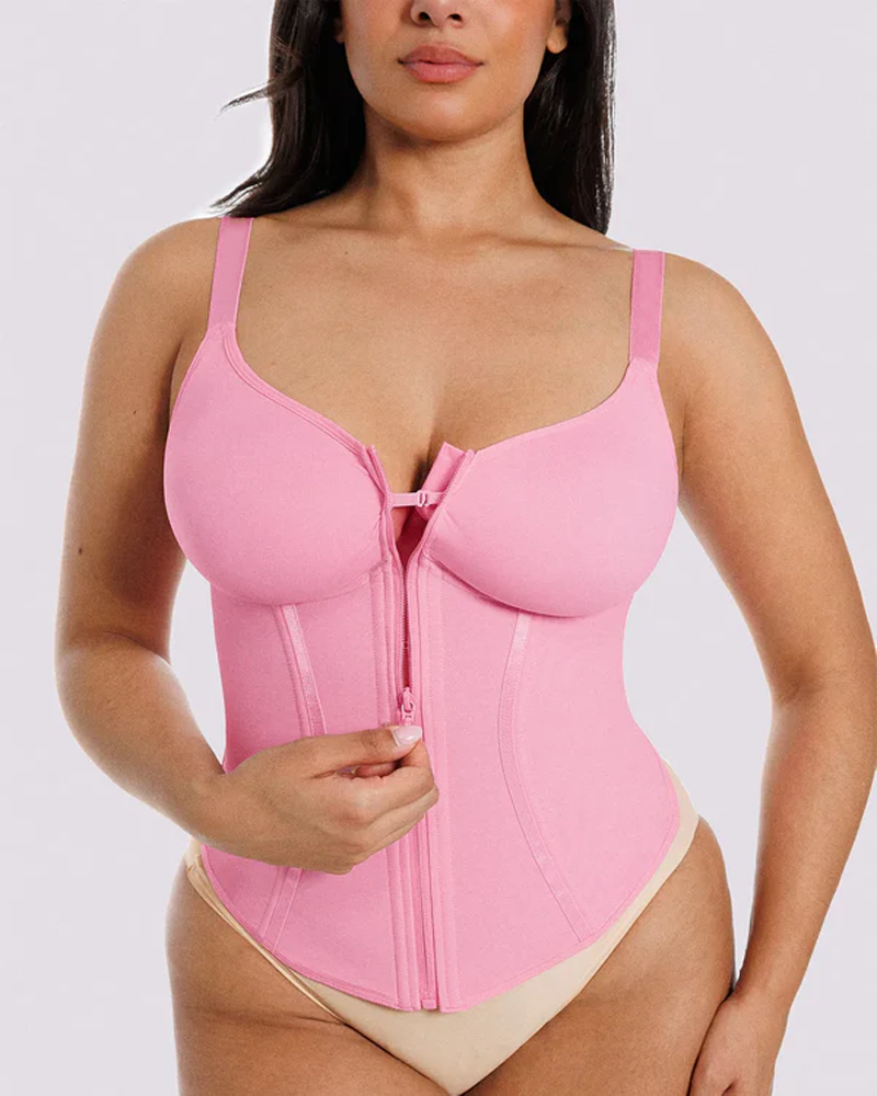 Body-Shaping Top With 9 Steel Bones And High-Compression Power Mesh