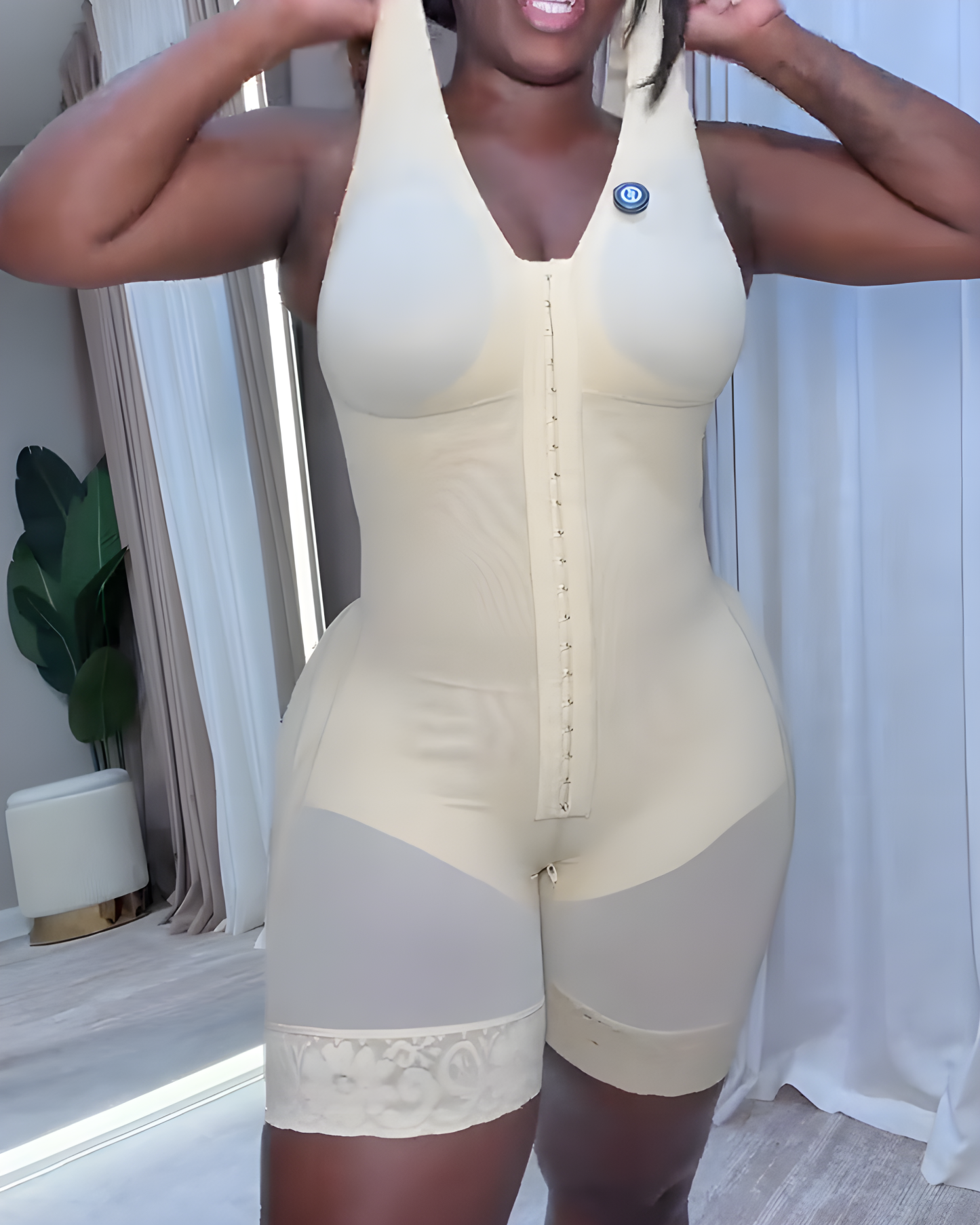 Moldeadoras Postpartum Tummy Control Butt Lifter Body Shaper with Zipper Crotch