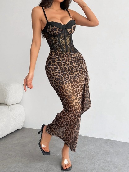 Tummy Control Leopard Print Dress