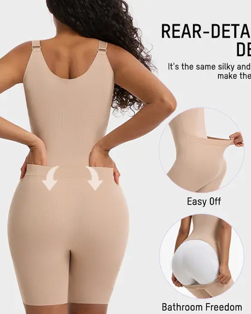Back-Release Front Zipper Full Body Shaper
