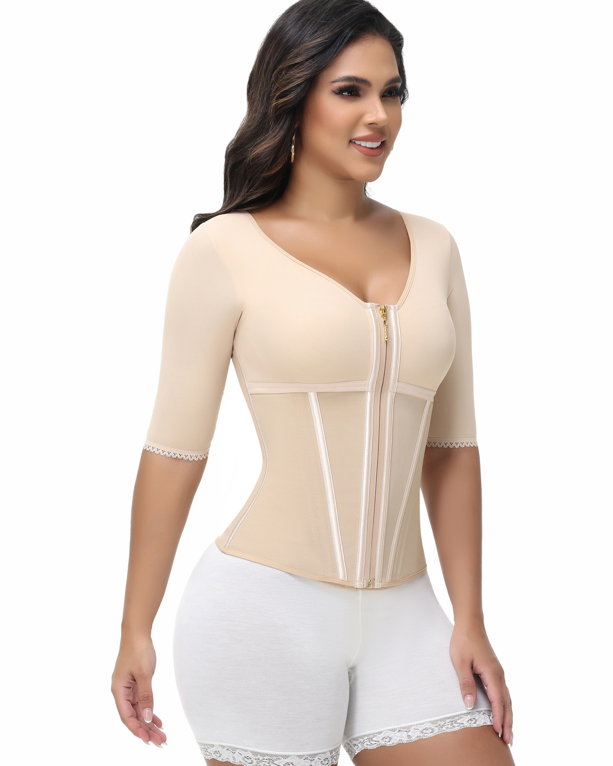 With sleeves shaping waistband