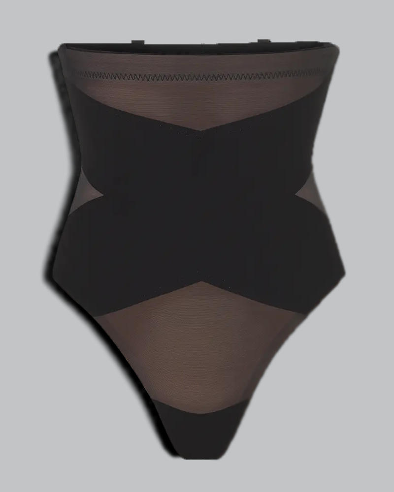 Mesh Crisscross High Waist Tummy Control Butt Lifting Shapewear Shorts