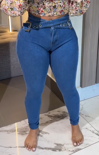 Slim Fit Jeans With Elastic Waistband