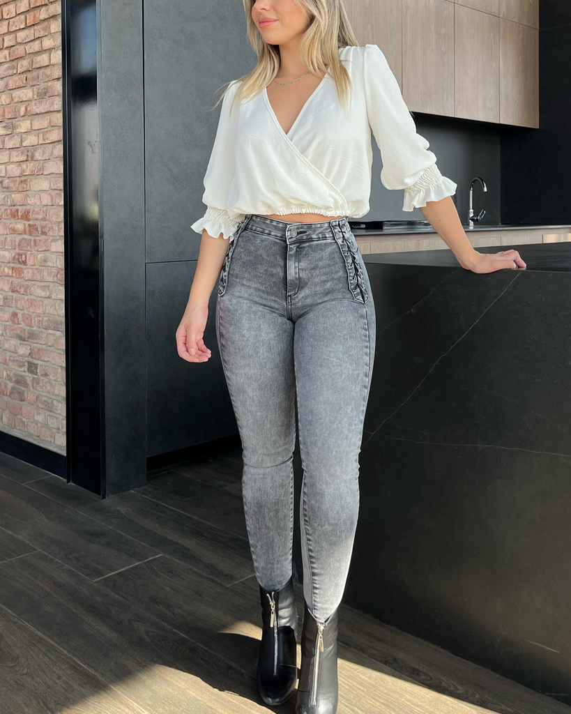 Braided Design Skinny Fashion Jeans