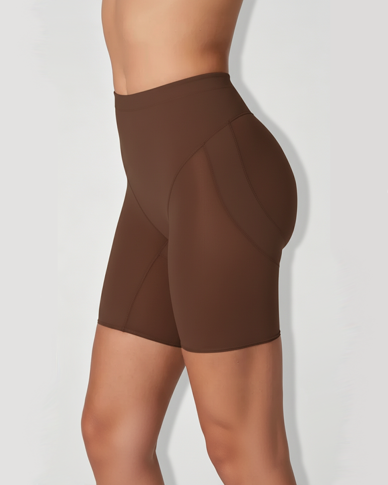 High Waist Mesh Butt Lifter Compression Shaper Shorts