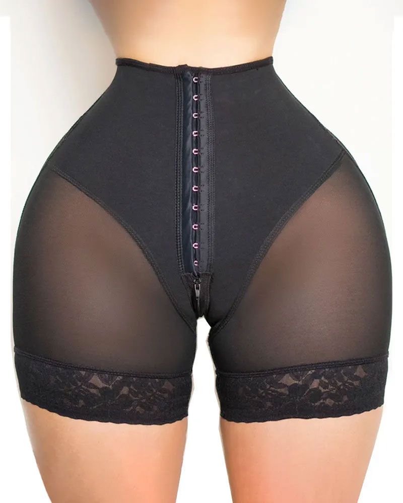 BBL Effect Low Back Faja Shorts With Hooks