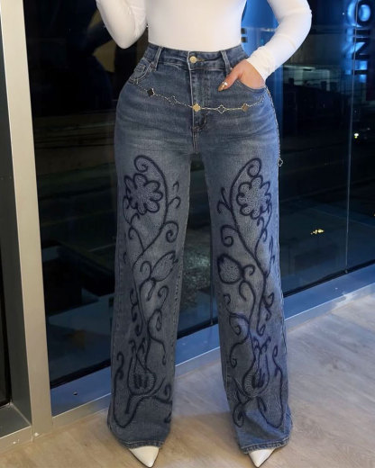 Women's Slim-Fit Embroidered Jeans