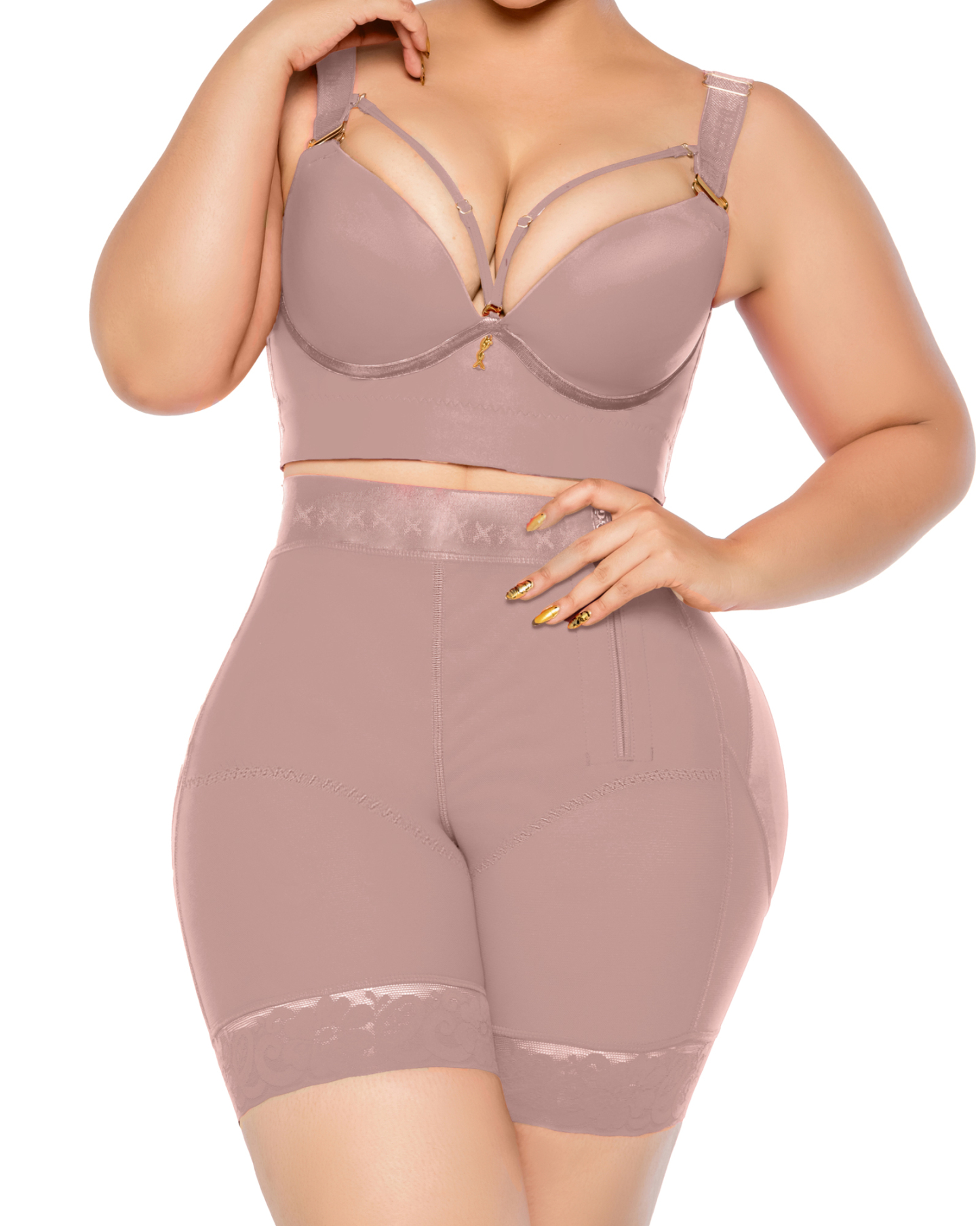 High Waist Side Zipper Butter Lifter Faja Shorts