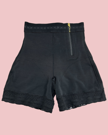 High Waist Side Zipper Butter Lifter Faja Shorts