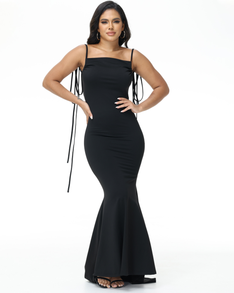 Women's Fashionable Slim Slip Maxi Dress