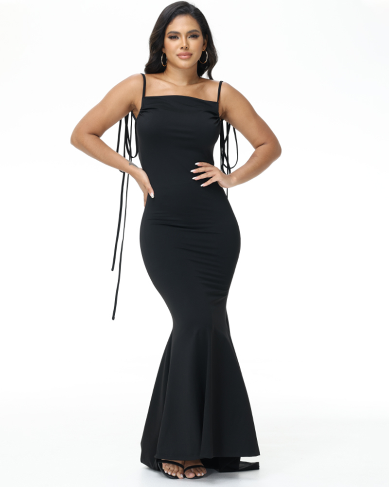 Women's Fashionable Slim Slip Maxi Dress