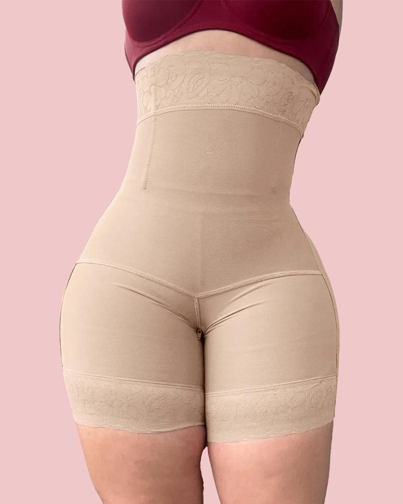 BBL Slimming Butt Lifter High Compression Garment Soft Two-layer Lace Seamless Panties Invisible Control Panty Underwear Shorts Slimming Body Shaper Tummy Control Curvy Fit